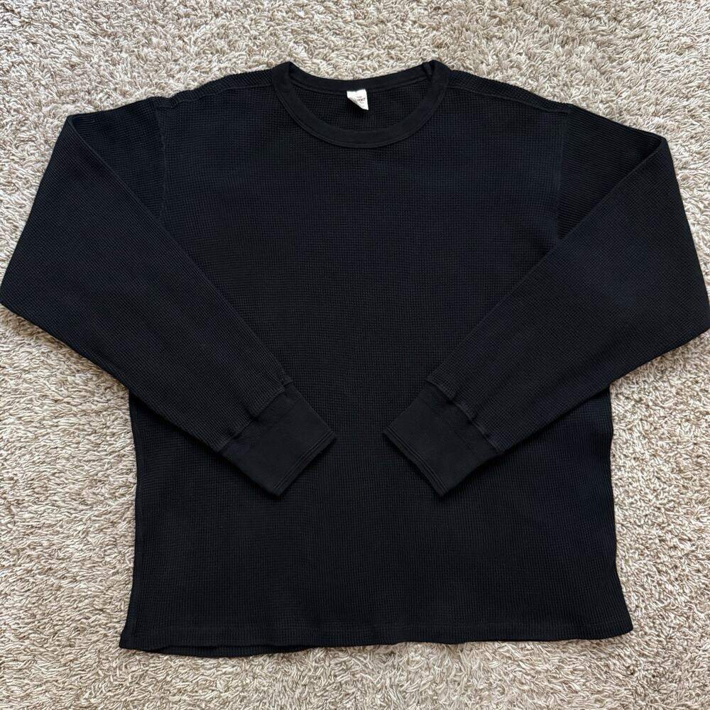 $128 Buck Mason Toughknit Black Thermal L/S Crew Thermal Shirt Men’s Size XXL